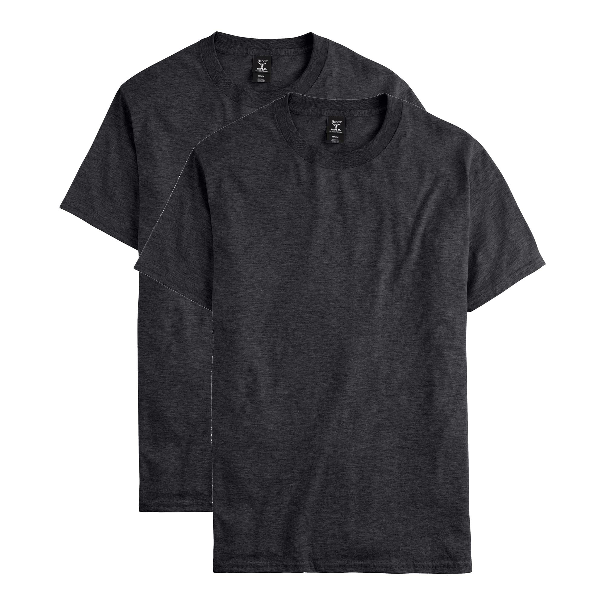 Foto 2 pulgar | Camiseta Hanes Beefy De Manga Corta Para Hombre, Paquete De 2, Color Gris - Venta Internacional.
