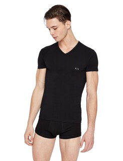 Foto 2 | Playera Armani Exchange Camisa Hombre Cuello V Classic Fit 2 Pack - Original