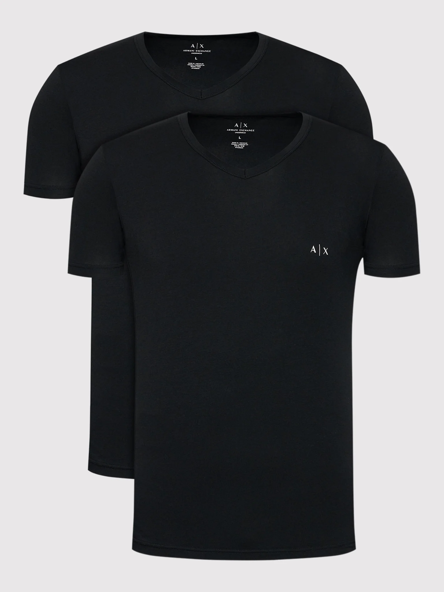 Foto 2 pulgar | Playeras Armani Exchange Camisetas De Hombre Cuello V Classic Fit 2 Pack - Original