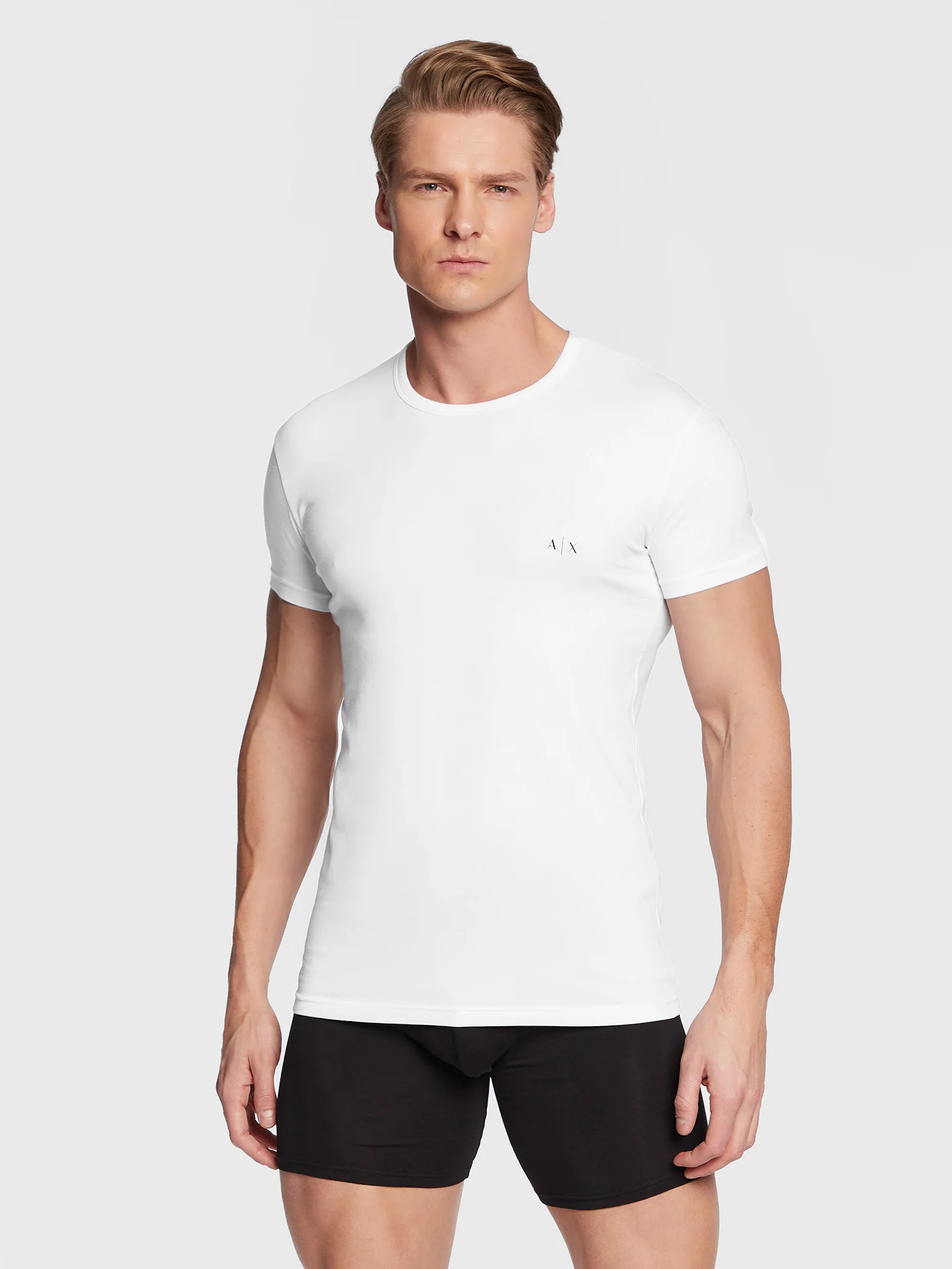 Foto 2 pulgar | Playeras Armani Exchange Camisetas De Hombre Cuello Redondo Color Blanco 2 Pack - Original