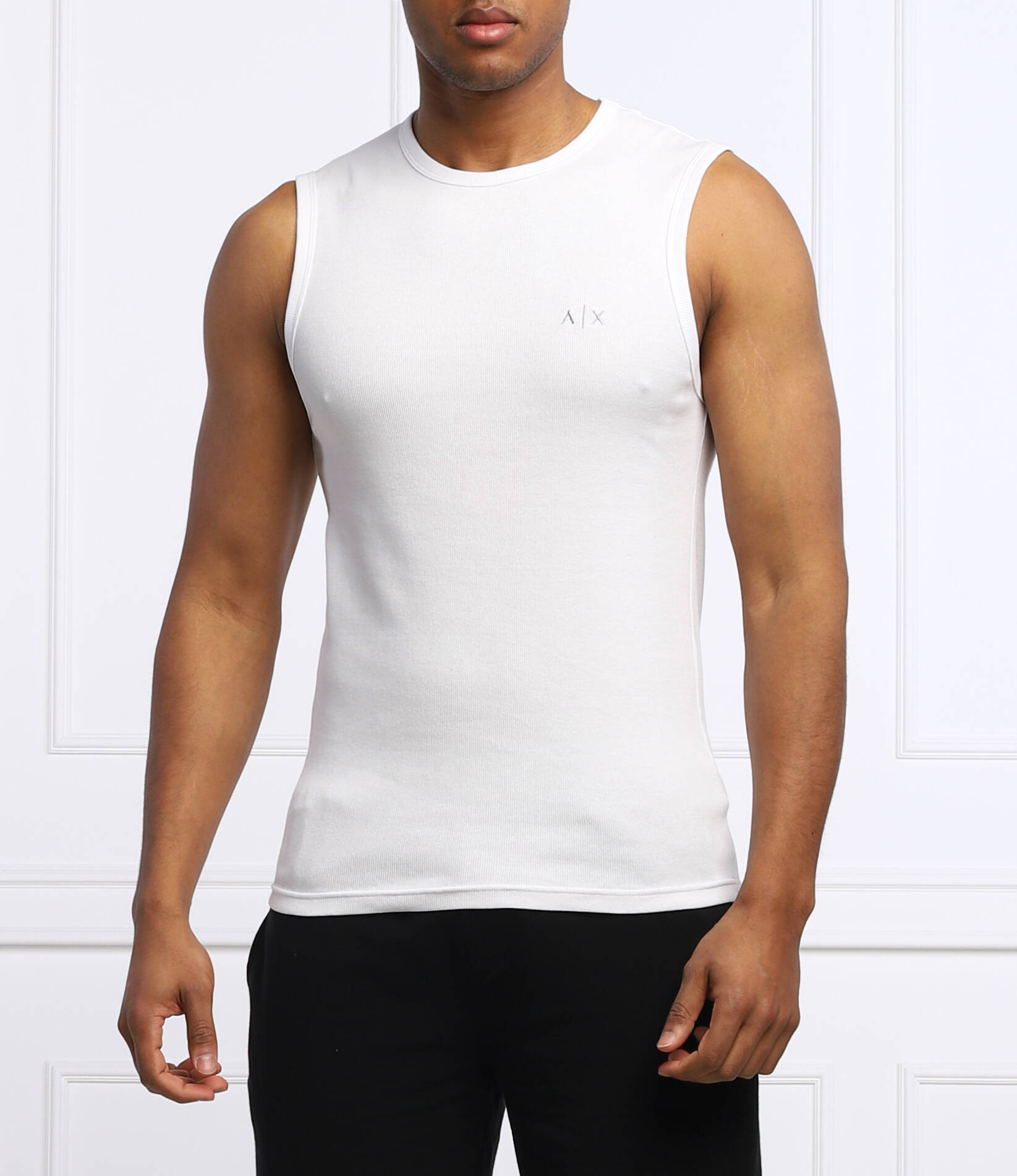 Foto 2 pulgar | Playera De Resaque Armani Exchange Camiseta Sin Mangas 1 Pack Blanco Logo - Original