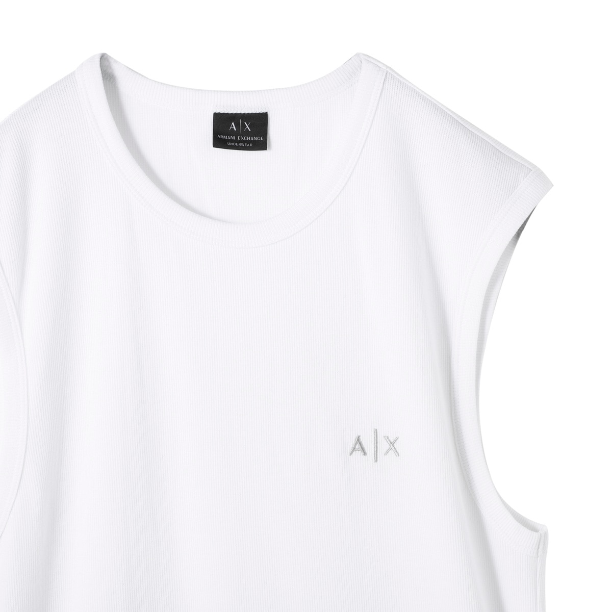 Foto 6 pulgar | Playera De Resaque Armani Exchange Camiseta Sin Mangas 1 Pack Blanco Logo - Original