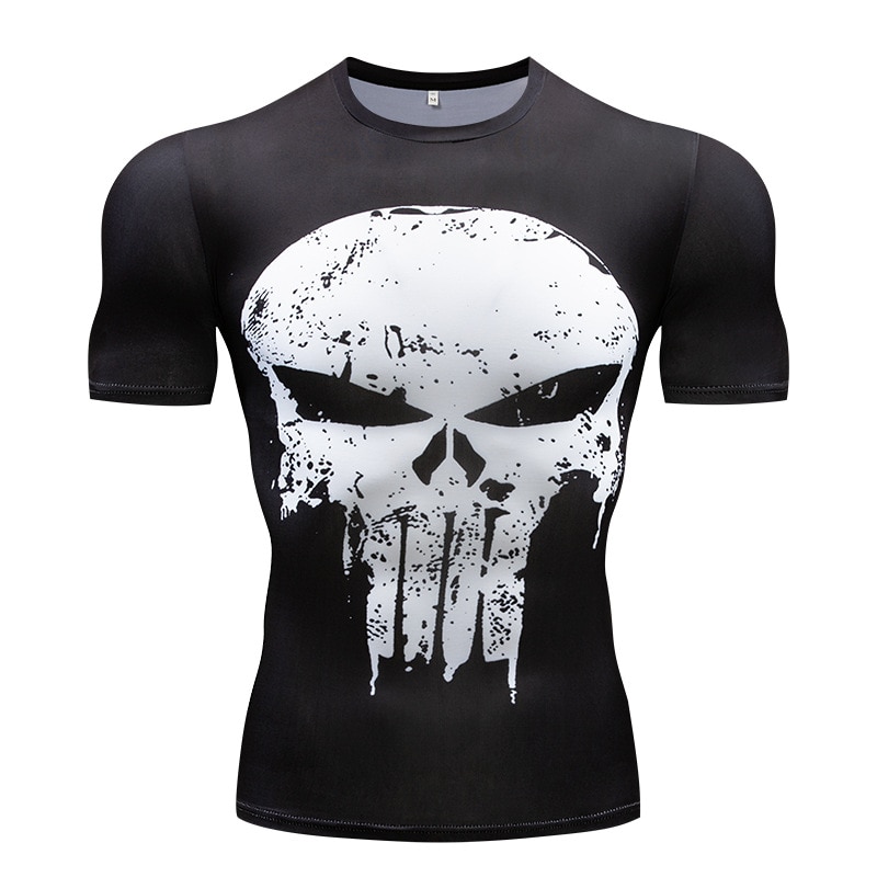 Venta Internacional- Camiseta de Compresión Manga Corta Punisher para Correr $209