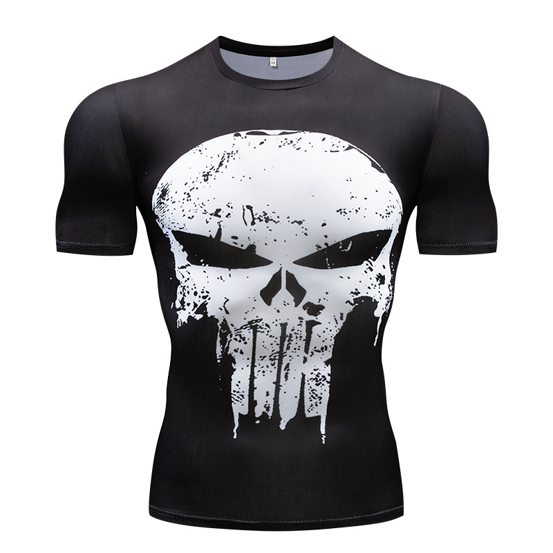 Foto 2 pulgar | Venta Internacional- Camiseta de Compresión Manga Corta Punisher para Correr