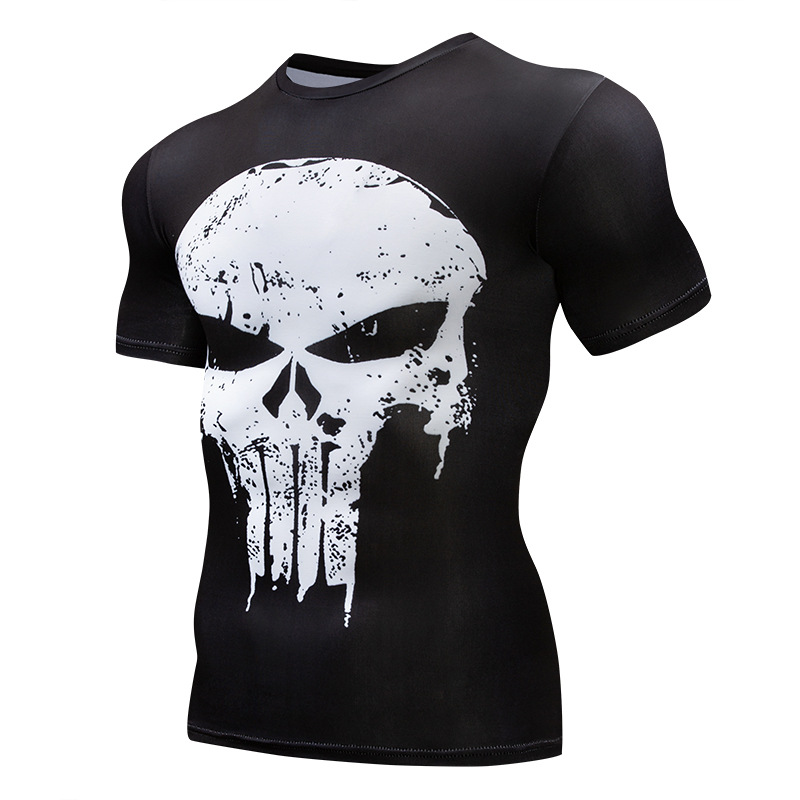 Foto 4 pulgar | Venta Internacional- Camiseta de Compresión Manga Corta Punisher para Correr