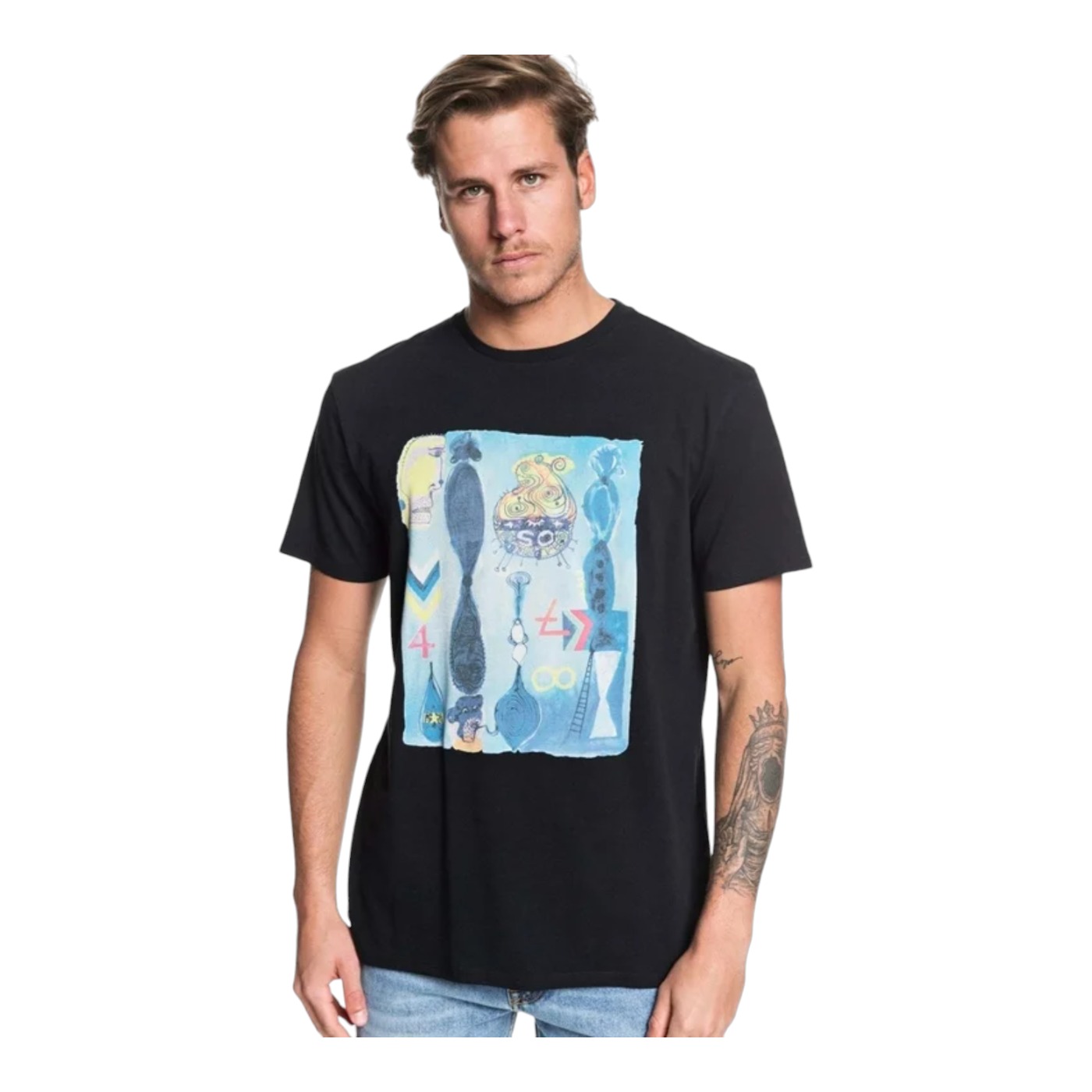 Foto 1 | Playera Quiksilver Art House Photoprint Negro Eqyzt05535kvj0