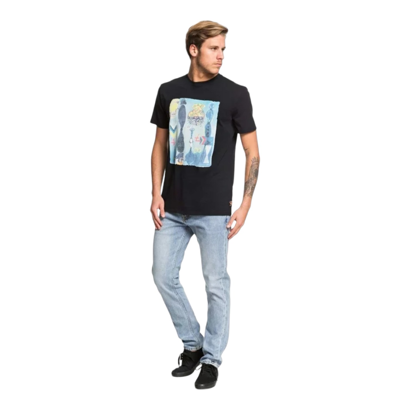 Foto 4 pulgar | Playera Quiksilver Art House Photoprint Negro Eqyzt05535kvj0