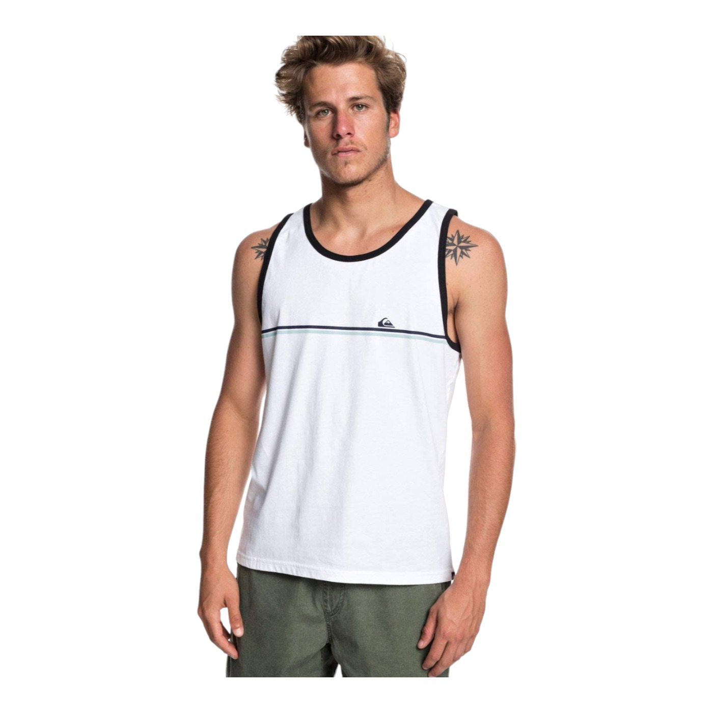 Foto 3 pulgar | Playera Quiksilver Tank Top Aqyzt05949wbb0 Blanca para Hombre