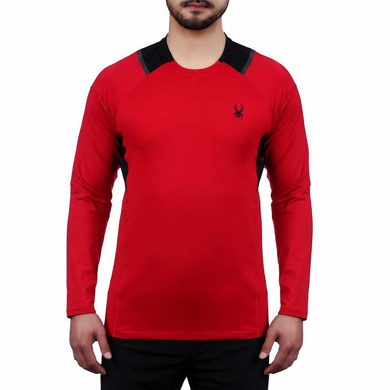 Foto 2 pulgar | Playera Spyder Active Manga Larga Rojo para Hombre