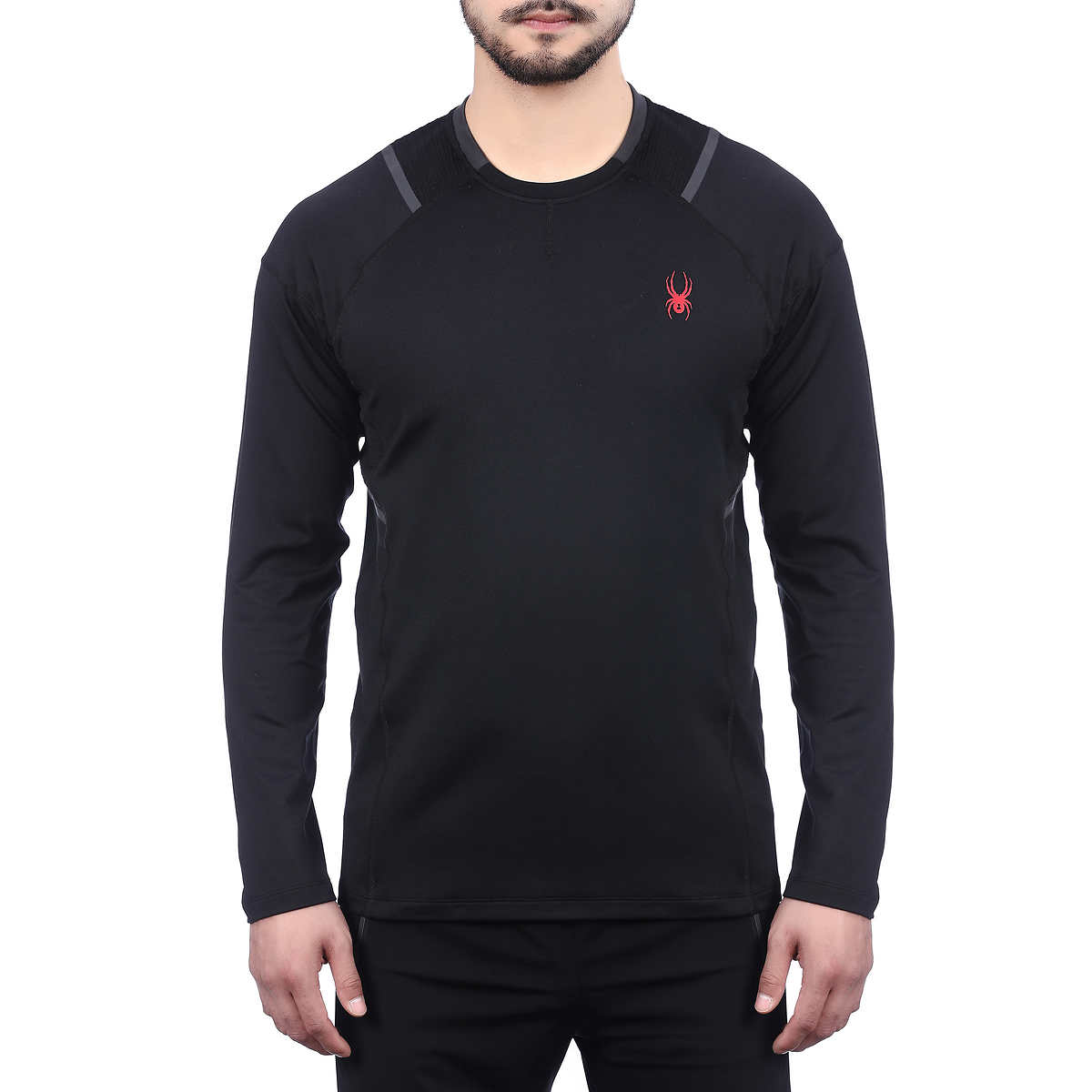 Playera Spyder Active Manga Larga Negro Para Hombre