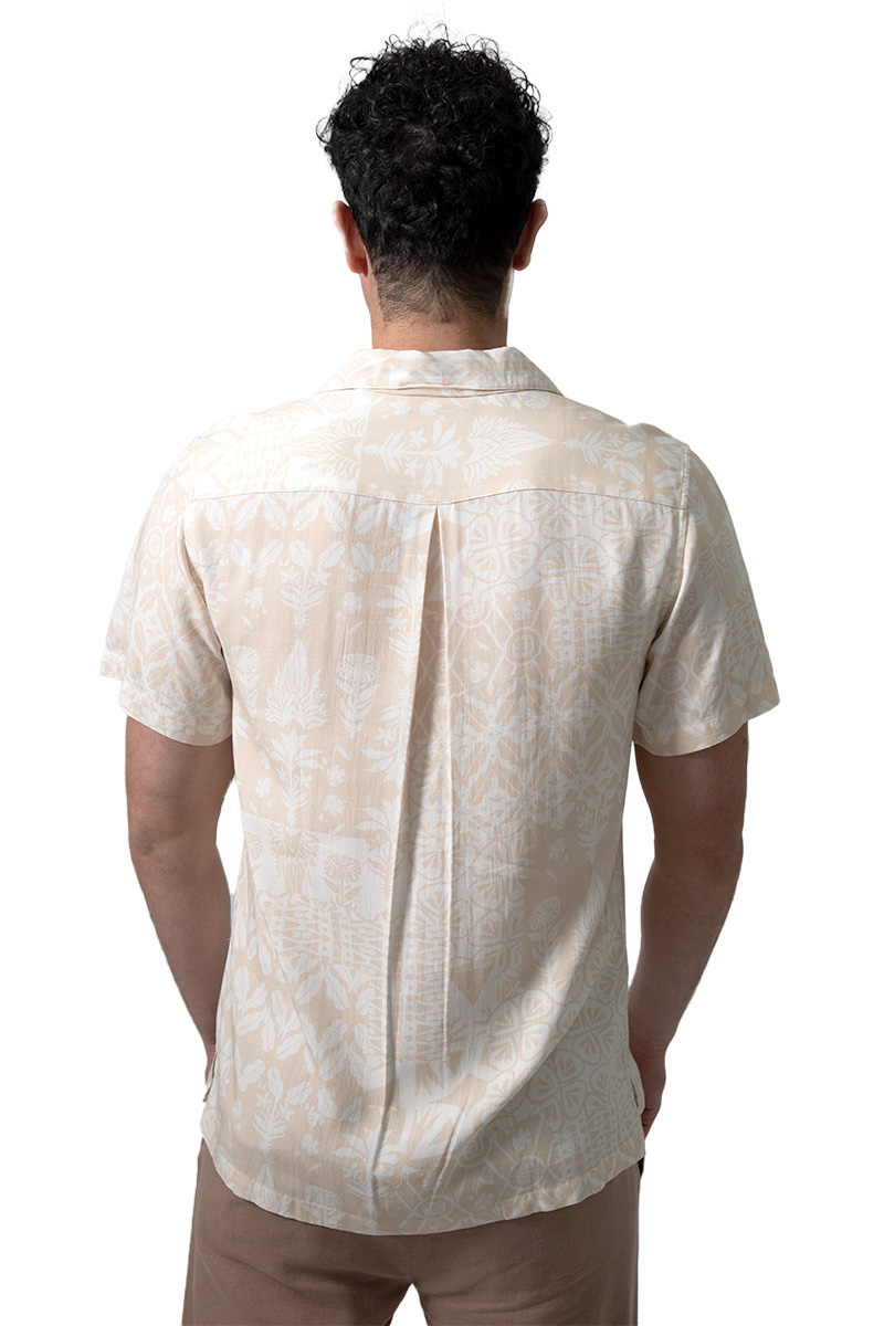 Foto 5 pulgar | Camisa Comfort Fit Generra Beige Estampado Floral para Hombre