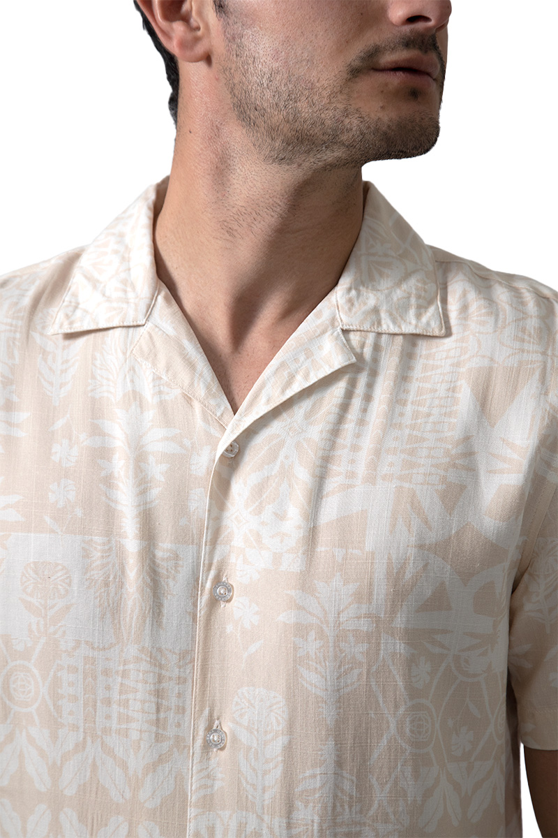 Foto 6 pulgar | Camisa Comfort Fit Generra Beige Estampado Floral para Hombre