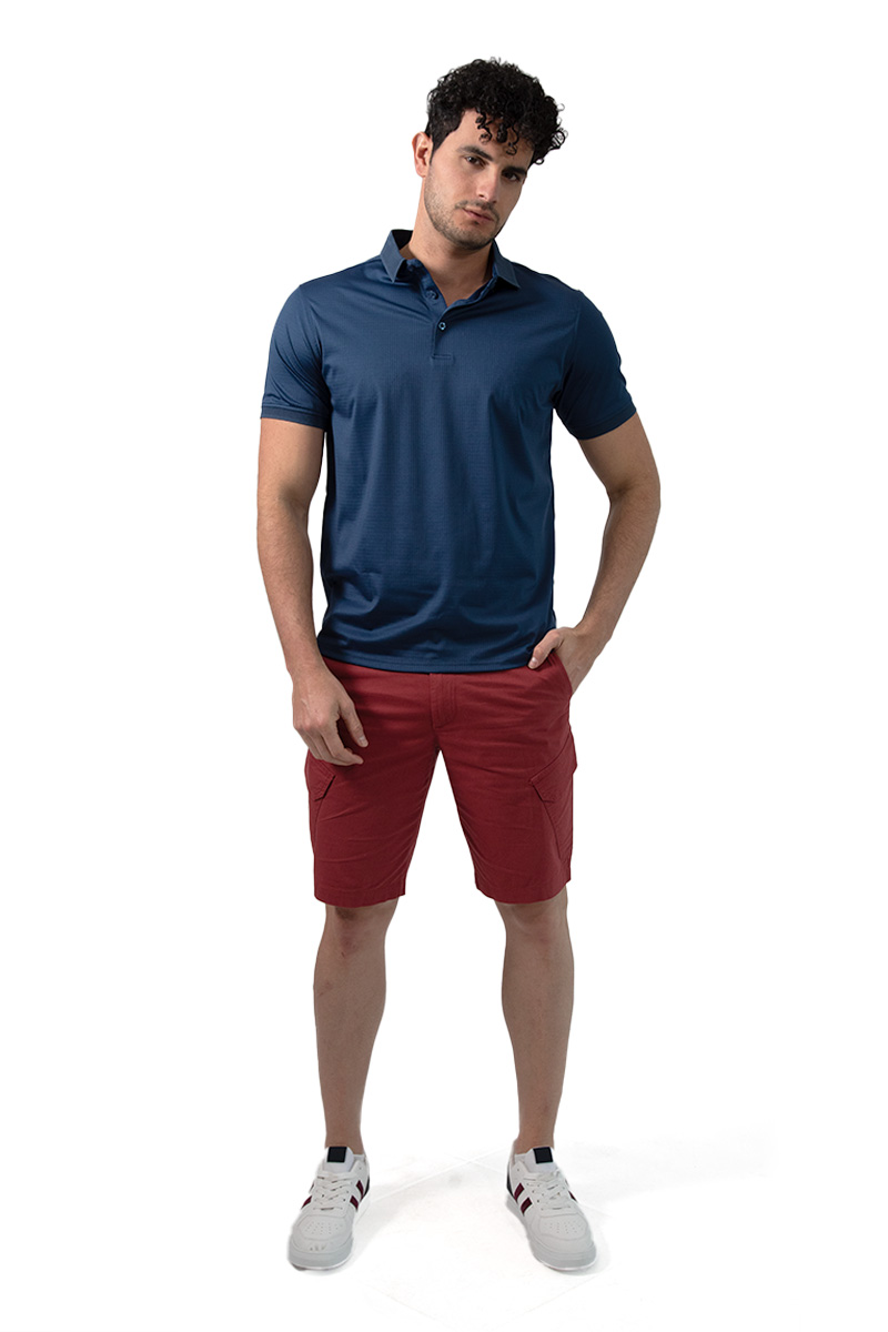 Playera Regular Fit Generra de Cuello Tipo Polo Azul