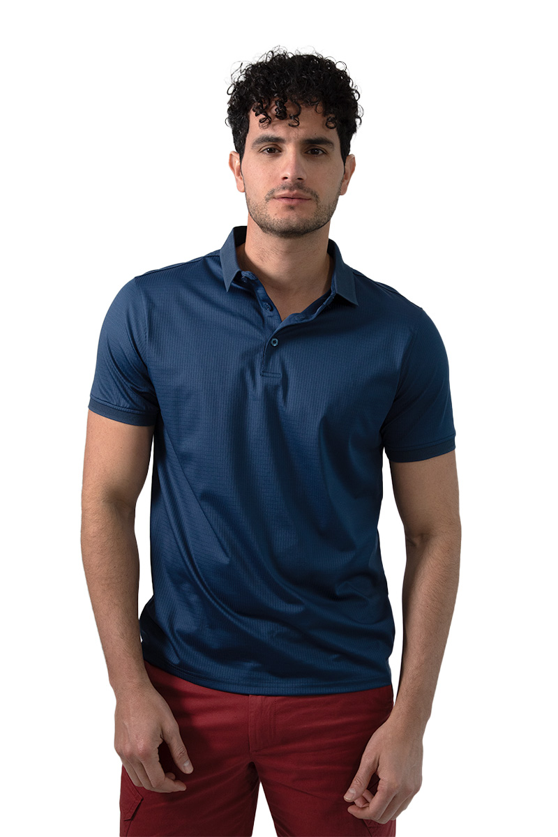 Foto 3 pulgar | Playera Regular Fit Generra de Cuello Tipo Polo Azul