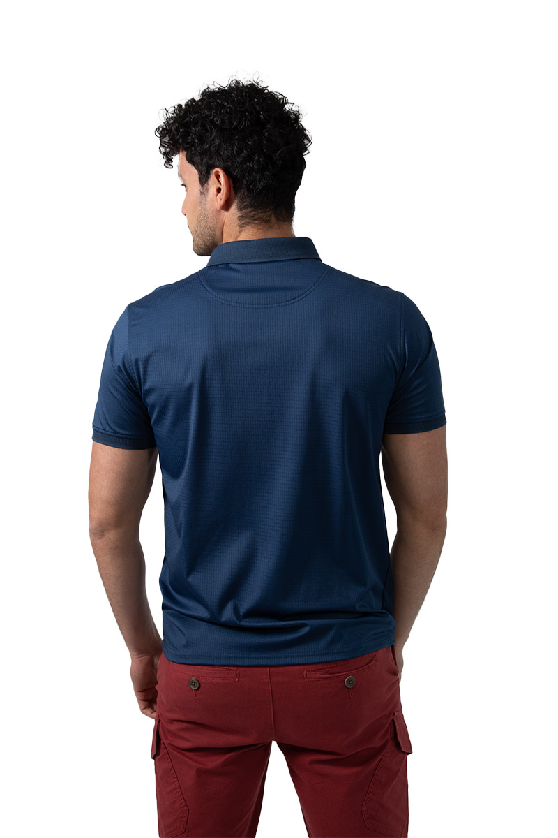 Foto 4 pulgar | Playera Regular Fit Generra de Cuello Tipo Polo Azul