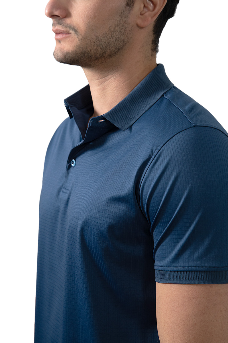 Foto 5 pulgar | Playera Regular Fit Generra de Cuello Tipo Polo Azul