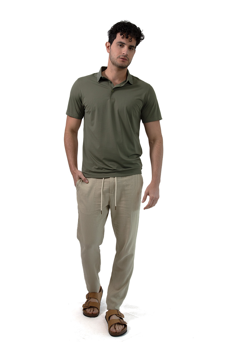 Playera Regular Generra Fit de Cuello Tipo Polo Verde