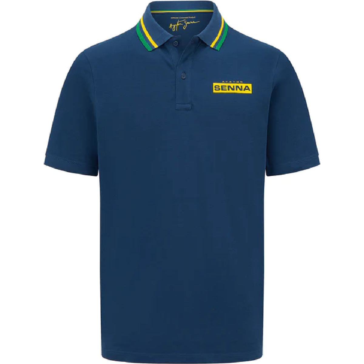 Foto 2 pulgar | Camiseta Polo Ayrton Senna Logo Azul para Hombre