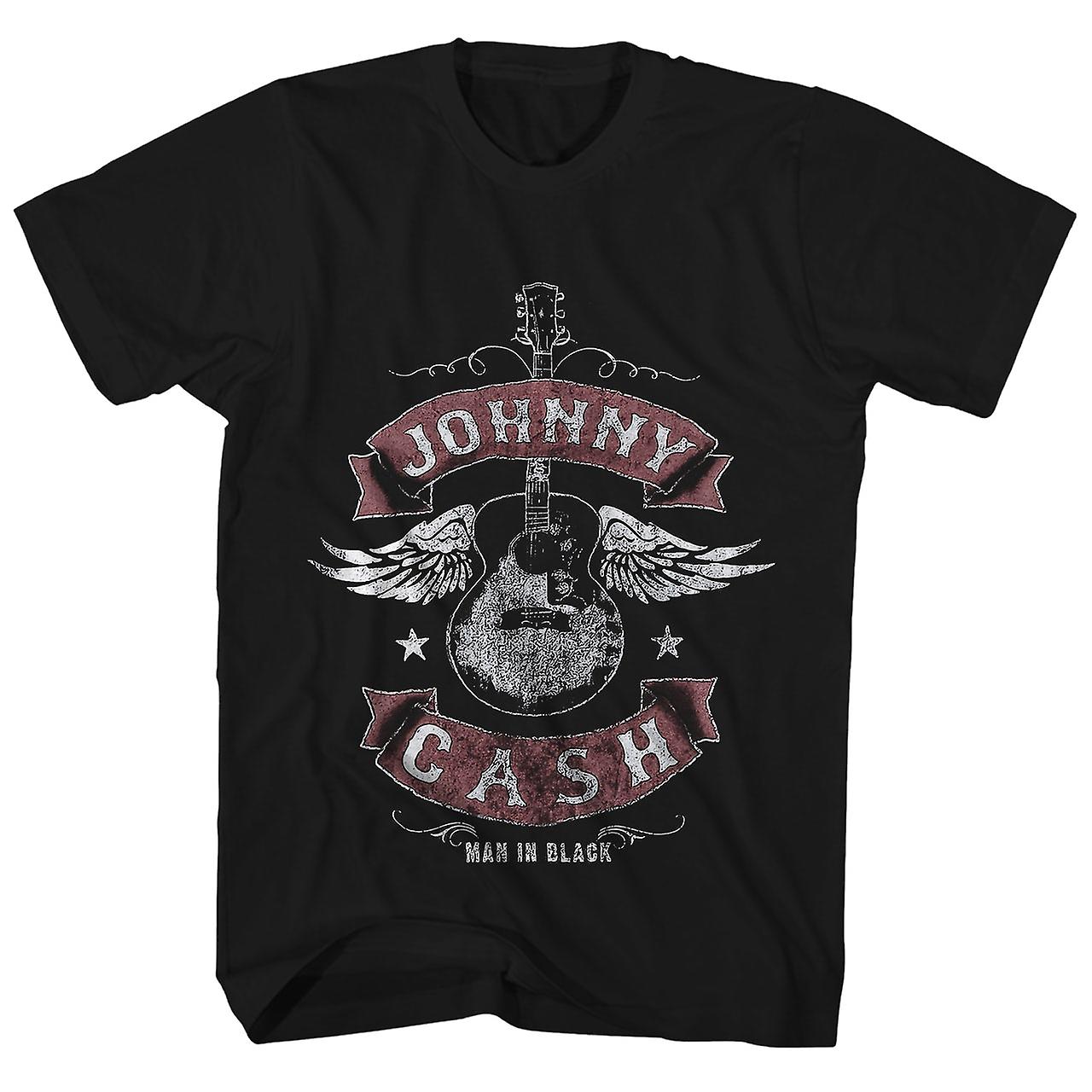 Foto 2 pulgar | Camiseta Rockinstone Johnny Cash Winged Guitar 100% Algodón - Venta Internacional.