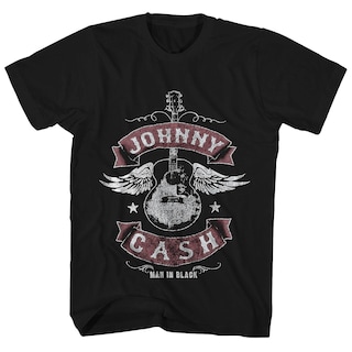 Foto 1 | Camiseta Rockinstone Johnny Cash Winged Guitar 100% Algodón - Venta Internacional.