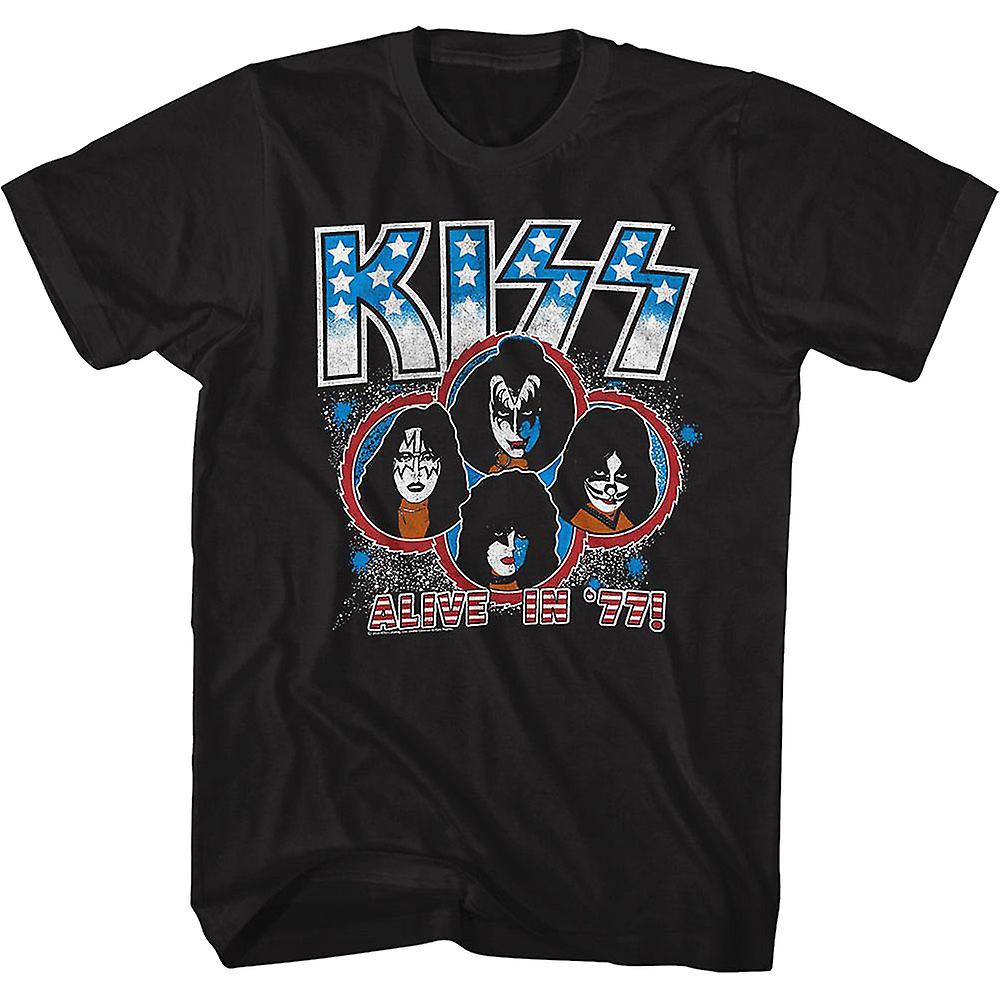 Foto 2 pulgar | Camiseta Rockinstone Alive In '77 Kiss 100% Algodón - Venta Internacional.