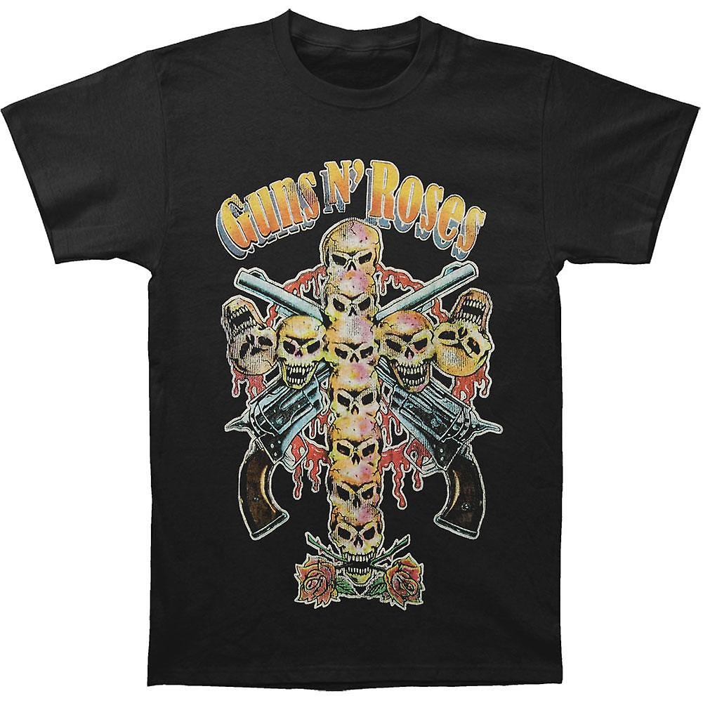 Foto 2 pulgar | Camiseta Rockinstone Guns N Roses Skull Cross 80s 100% Algodón - Venta Internacional.