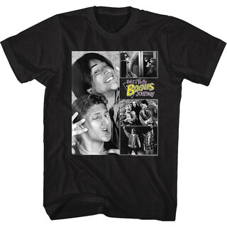 Foto 1 | Camiseta Rockinstone En Blanco Y Negro Collage Bill And Ted's - Venta Internacional.