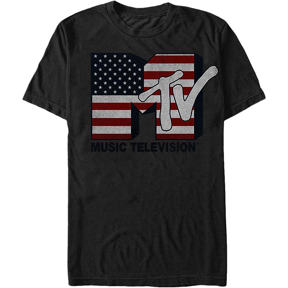 Foto 2 pulgar | Camiseta Rockinstone Con La Bandera De Ee. Uu. Mtv, 100% Algodón - Venta Internacional.
