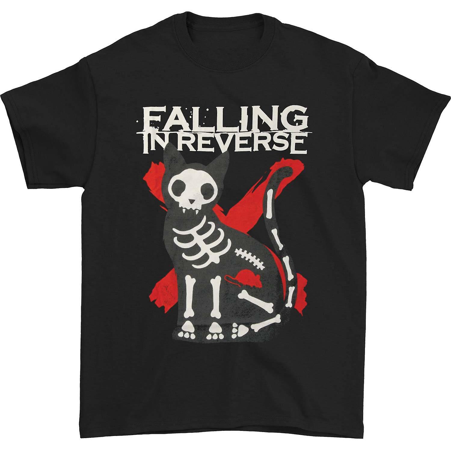 Foto 2 pulgar | Camiseta Rockinstone Falling In Reverse X Ray Con Estampado De Gato - Venta Internacional.