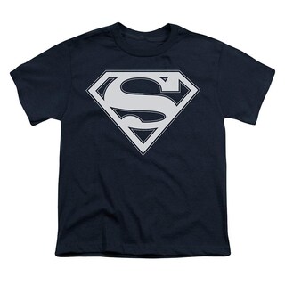 Foto 1 | Camiseta Rockinstone Superman Shield Azul Marino Y Blanco Para Jóvenes - Venta Internacional.