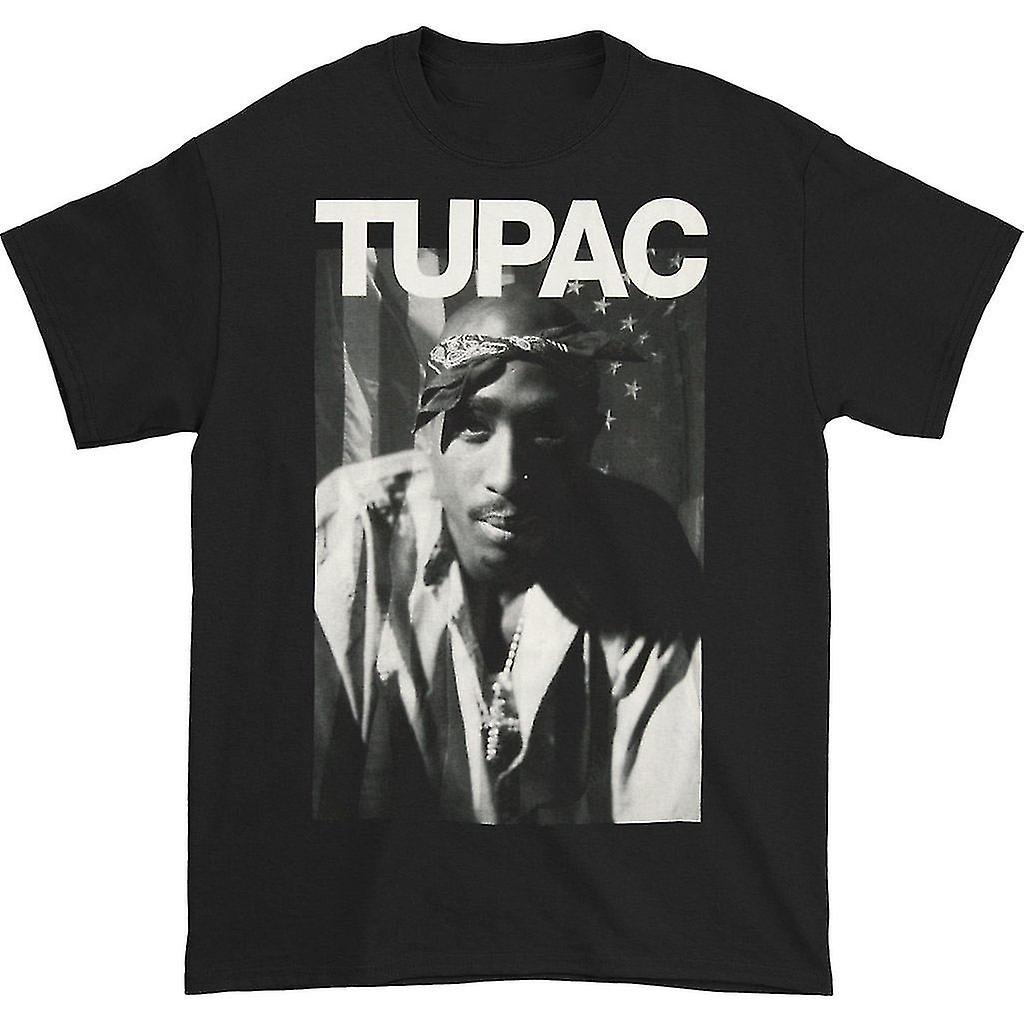 Foto 2 pulgar | Camiseta Rockinstone Tupac Stars & Stripes 180 G/m², 100% Algodón - Venta Internacional.
