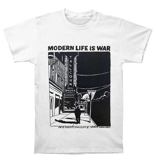 Foto 1 | Camiseta Rockinstone Modern Life Is War Night Crawler Blanca - Venta Internacional.