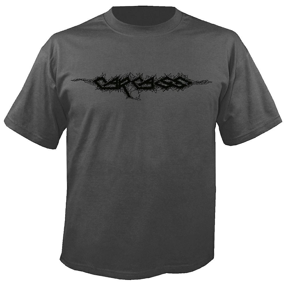 Camiseta Carcass Logo Rockinstone, 180 G/m², Color Gris, 100% Algodón - Venta Internacional.