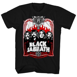 Foto 1 | Camiseta Rockinstone Black Sabbath Red Flames Para Hombre - Venta Internacional.