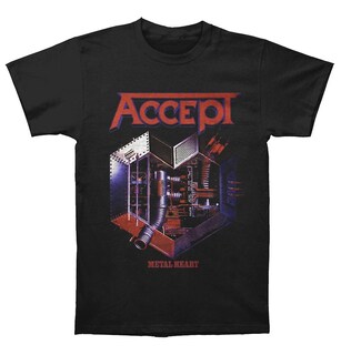 Foto 1 | Camiseta Rockinstone Accept Metal Heart 180 G/m², 100% Algodón - Venta Internacional.