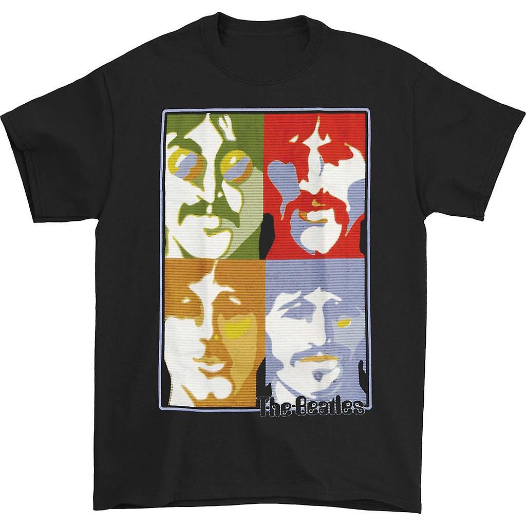 Camiseta Rockinstone Beatles Con Póster Faces A Rayas, 180 G/m² - Venta Internacional.