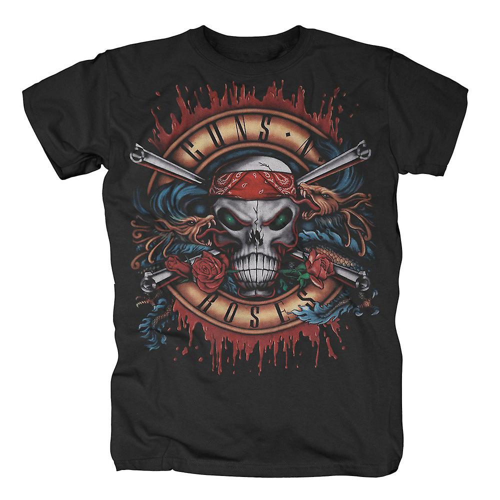 Foto 1 | Camiseta Rockinstone Guns N Roses Verde Light Skull - Venta Internacional.