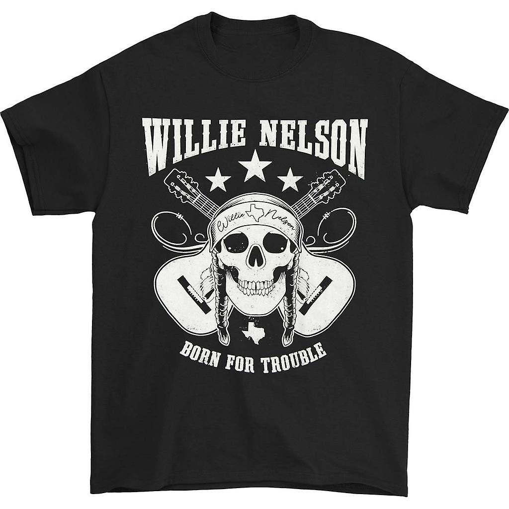 Foto 2 pulgar | Camiseta Rockinstone Willie Nelson Born For Trouble Skull - Venta Internacional.