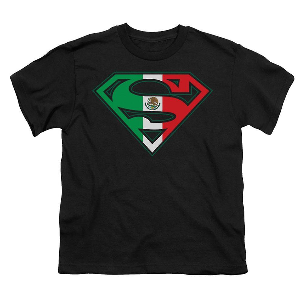 Foto 2 pulgar | Camiseta Rockinstone Superman Con Escudo De Bandera Mexicana Para Jóvenes - Venta Internacional.