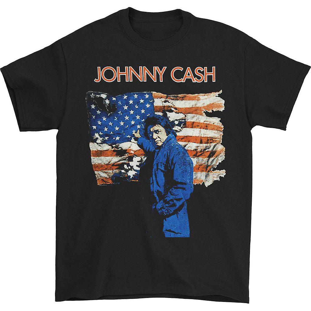 Foto 2 pulgar | Camiseta Rockinstone Johnny Cash Ragged Old Flag 180 G/m² - Venta Internacional.