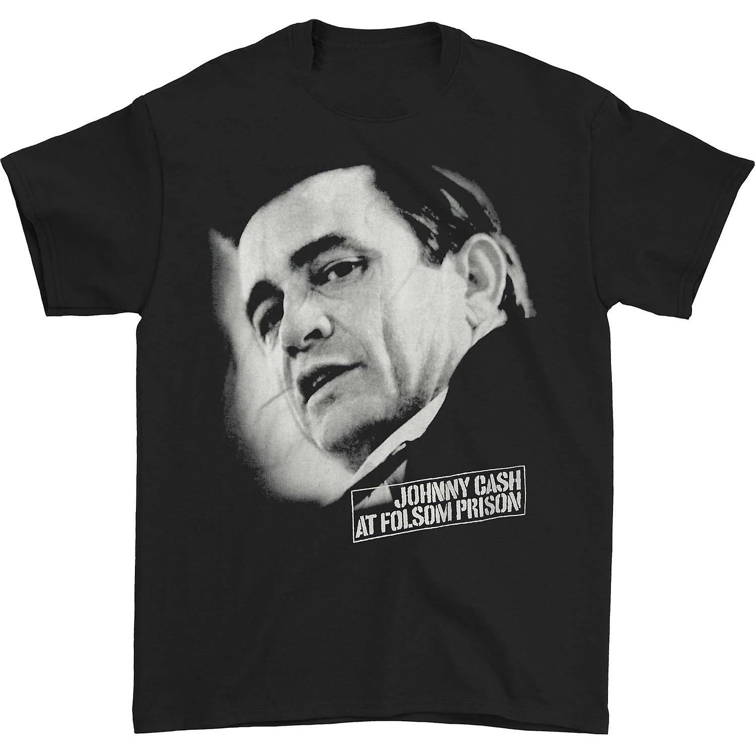 Camiseta Rockinstone Johnny Cash Close Up Folsom Para Hombre - Venta Internacional.