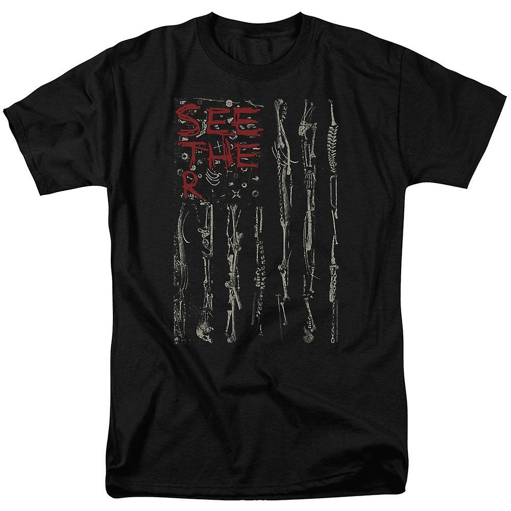 Camiseta Rockinstone Seether Bone Flag 180 G/m², 100% Algodón - Venta Internacional.