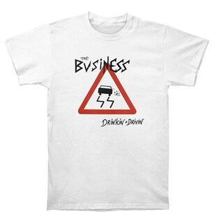 Foto 1 | Camiseta Rockinstone Business Drinkin + Drivin Blanca - Venta Internacional.