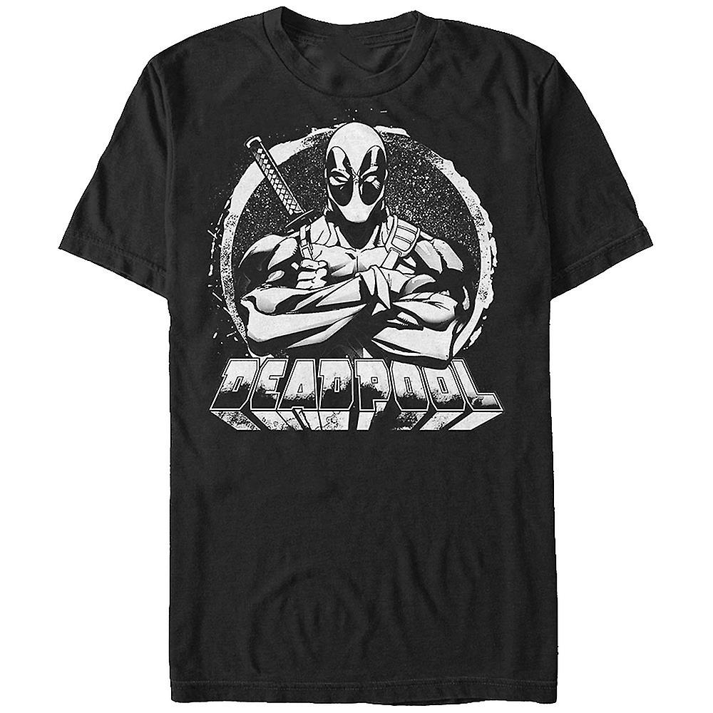 Camiseta Rockinstone Deadpool En Blanco Y Negro 100% Algodón - Venta Internacional.