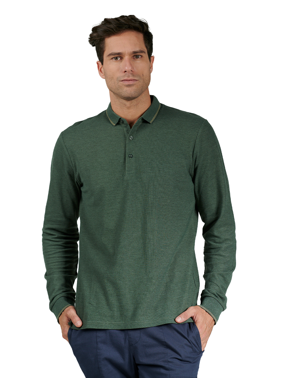 Foto 4 pulgar | Playera Manga Larga Generra 228902 color Verde para Hombre