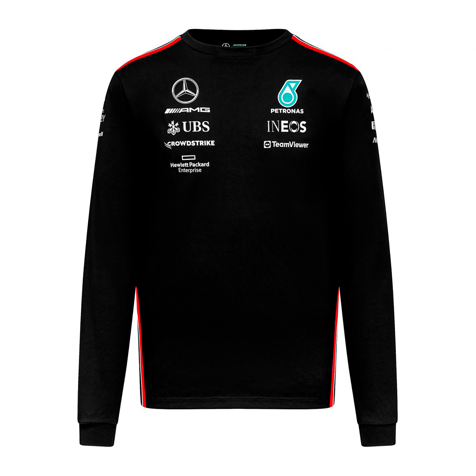 Foto 2 pulgar | Playera Manga Larga Mercedes-Benz AMG Petronas Team F1 2023 Negro