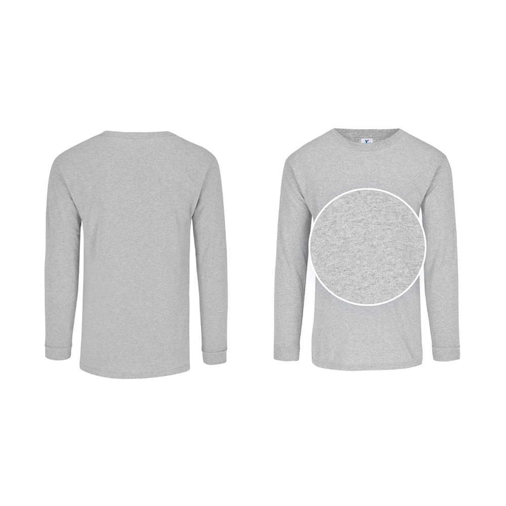 Foto 3 pulgar | Playera Manga Larga color Gris Jaspe 90% Algodón-10% Poliéster para Caballero