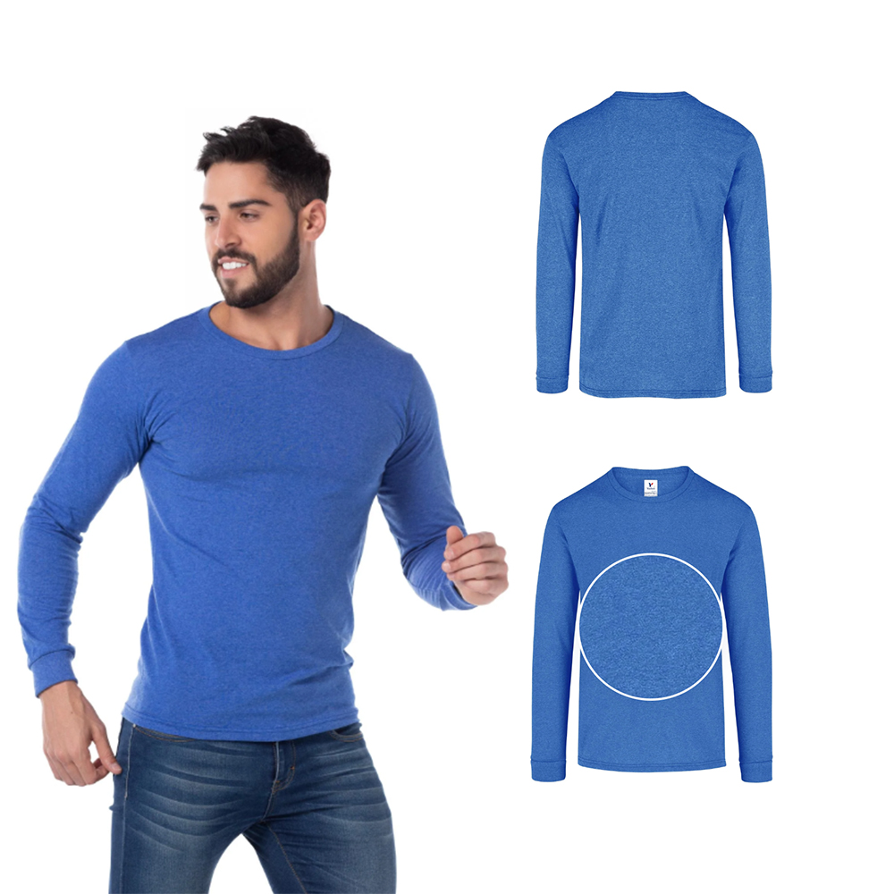 Foto 3 pulgar | Playera Manga Larga Yazbek Azul para Hombre