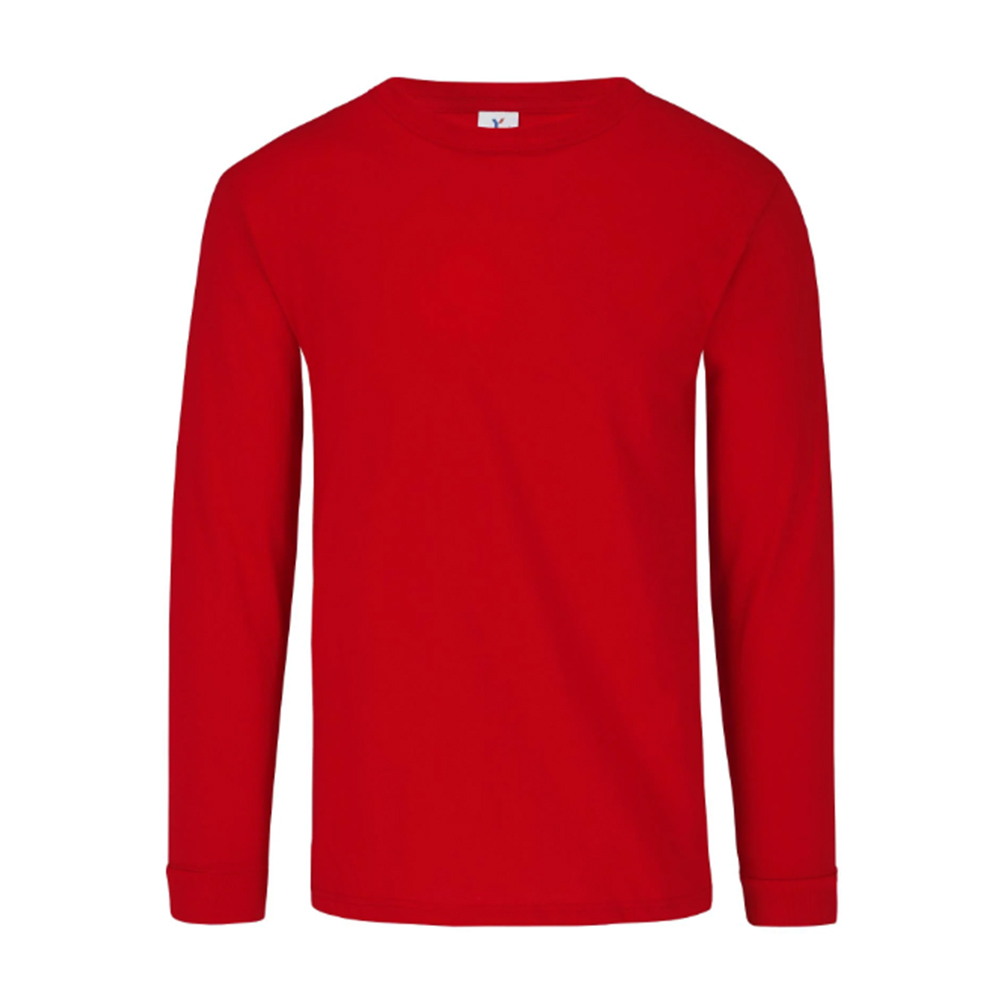 Foto 2 pulgar | Playera Manga Larga color Rojo 90% Algodón-10% Poliéster para Caballero