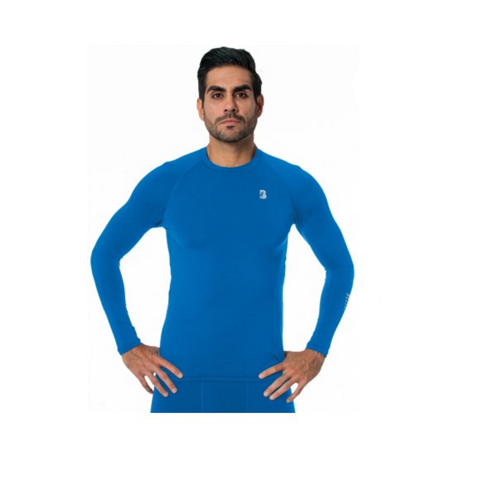 Foto 2 pulgar | Playera Deportiva Black Secret Sport Azul Rey Manga Larga para Hombre